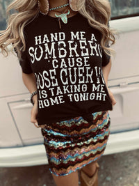 Thumbnail for Hand Me A Sombrero Tee - Black-T Shirts-Southern Fried Chics