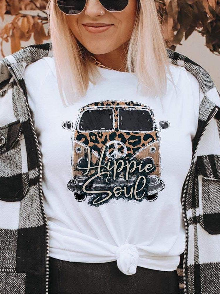 Hippie Soul Van Tee - White-T Shirts-Southern Fried Chics