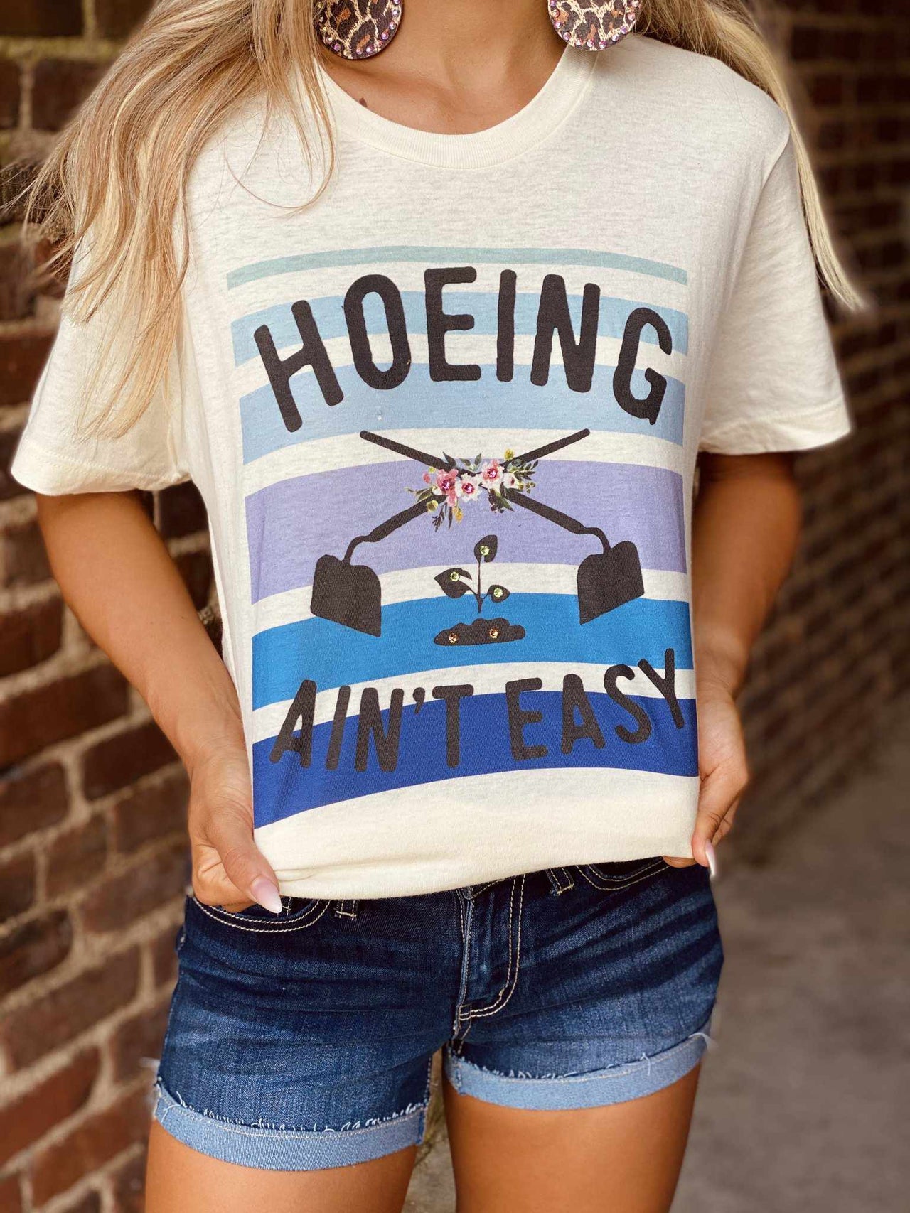 Hoeing Aint Easy Tee-Clothing-Southern Fried Chics