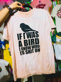 Thumbnail for If I Was A Bird Bleached Tee - Peach-T Shirts-Southern Fried Chics