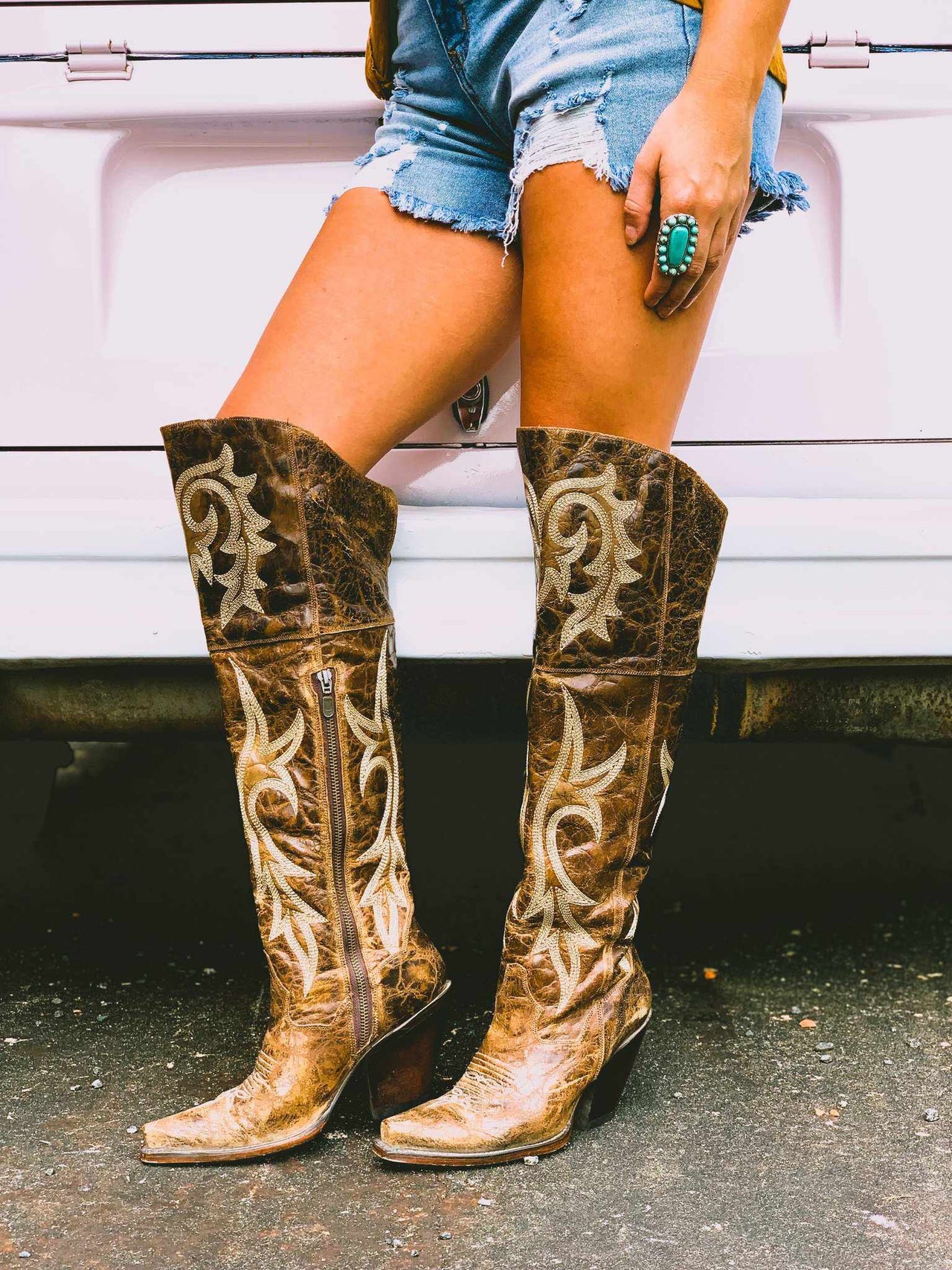 JILTED LEATHER BOOT - BROWN-Boots-Southern Fried Chics