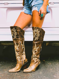 Thumbnail for JILTED LEATHER BOOT - BROWN-Boots-Southern Fried Chics