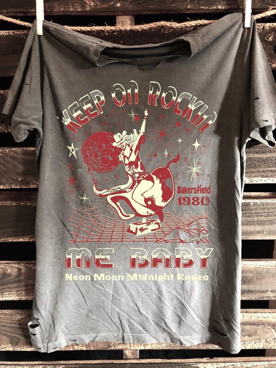 Keep On Rockin Distressed Tee-T Shirts-Southern Fried Chics