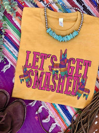 Thumbnail for Lets Get Smashed T-shirt - Mustard