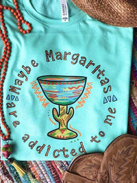 Thumbnail for Maybe Margaritas Are Addicted To Me Tee - Mint