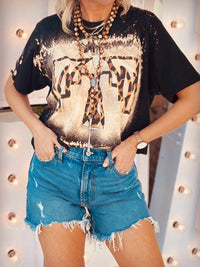 Thumbnail for Leopard Thunderbird Bleached Tee-T Shirts-Southern Fried Chics
