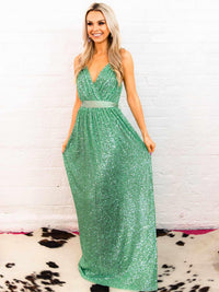 Thumbnail for Livin' The Dream Dress - Mint Sequin-Dresses-Southern Fried Chics