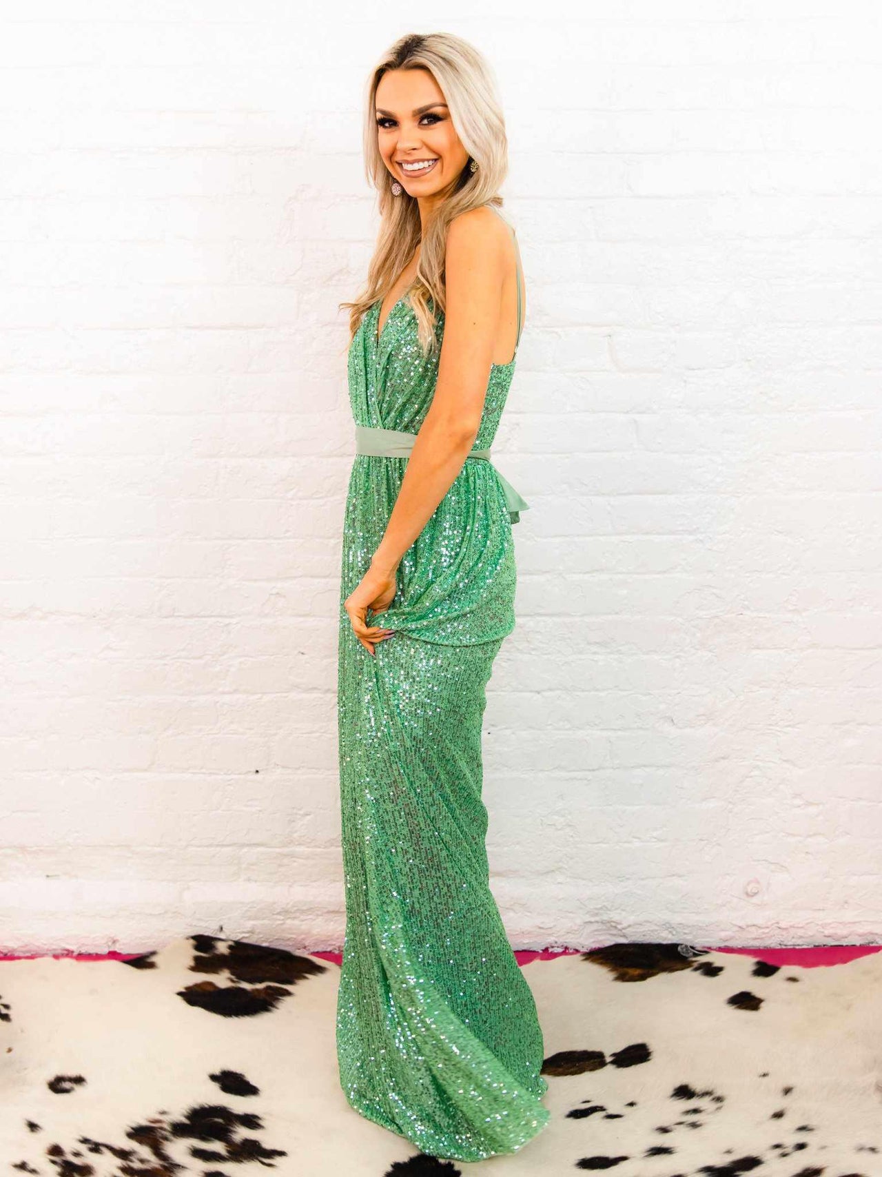 Livin' The Dream Dress - Mint Sequin-Dresses-Southern Fried Chics