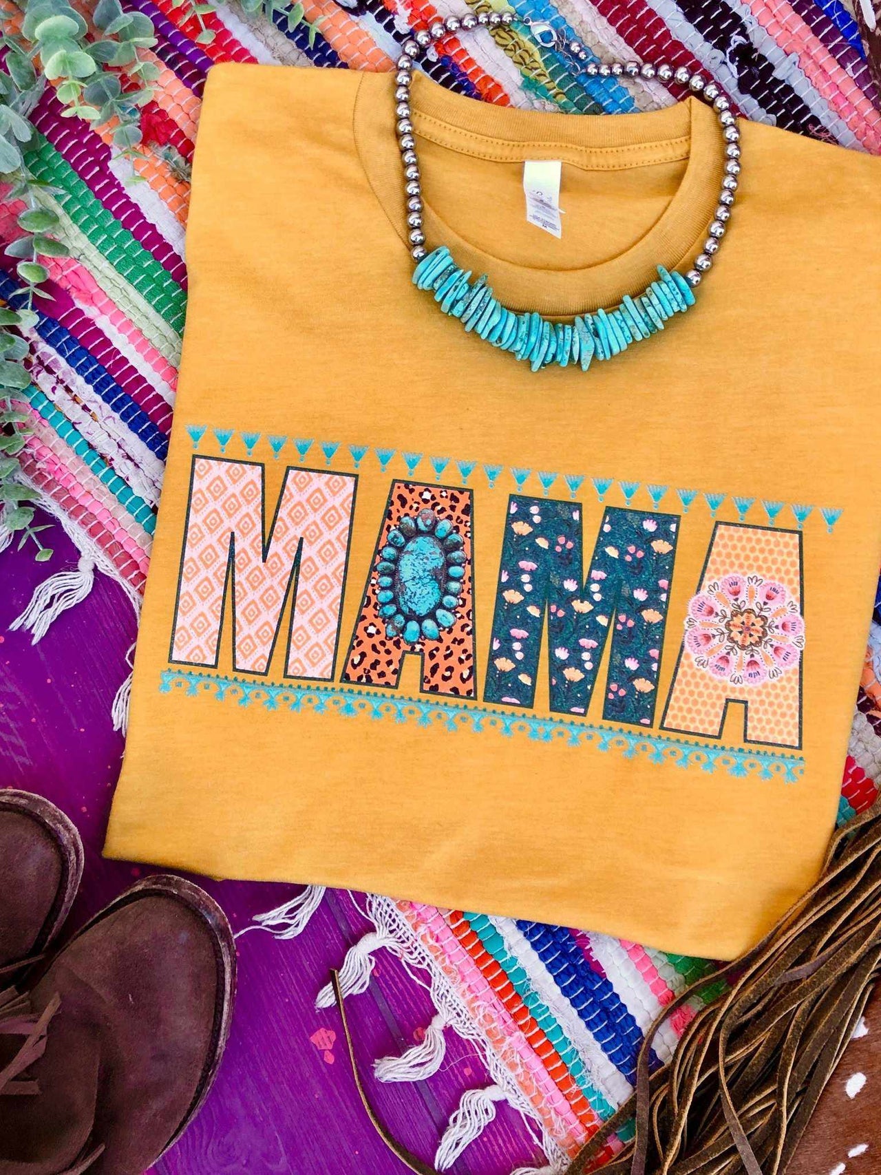 Mama Tee - Mustard-T Shirts-Southern Fried Chics
