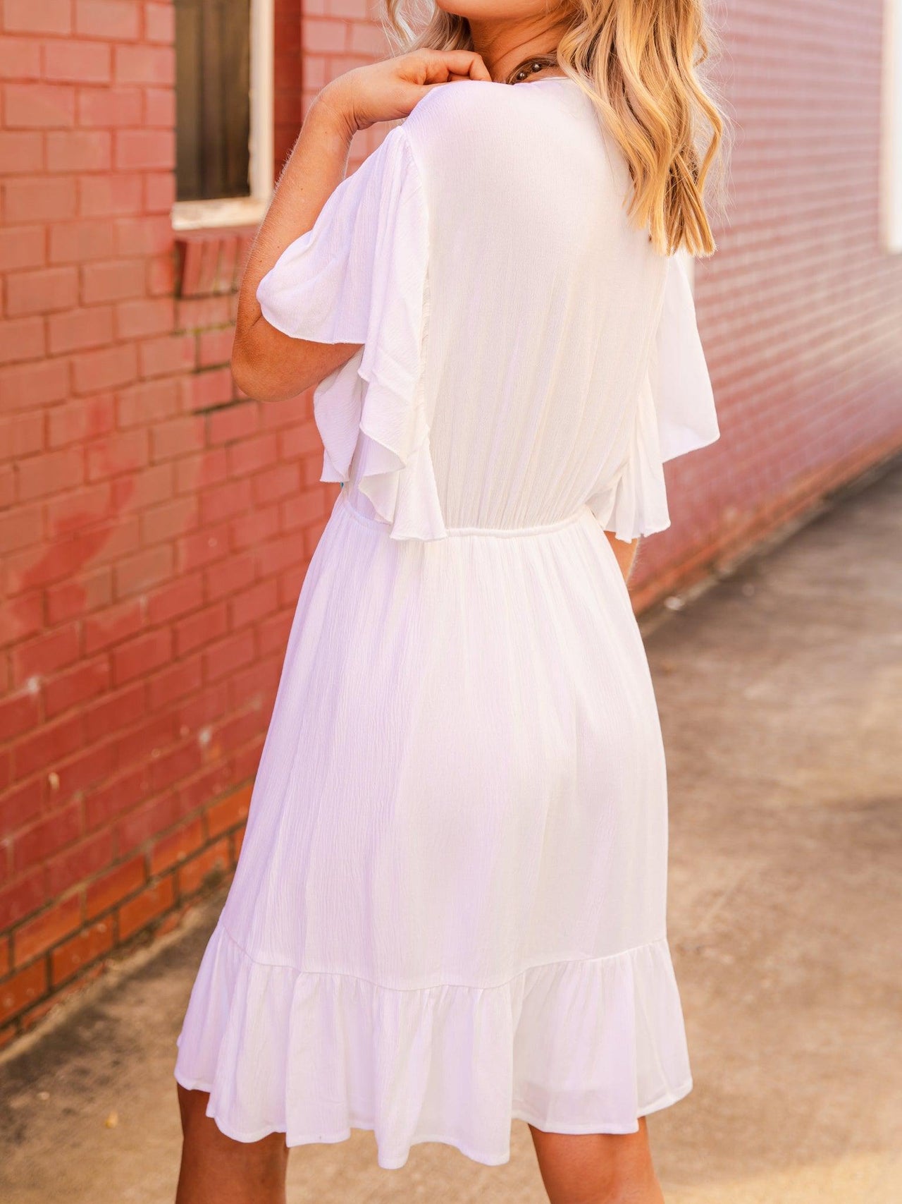 Never Lookin Back Dress - White-Dresses-Southern Fried Chics