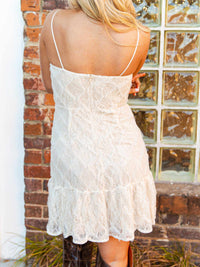 Thumbnail for Sleeveless boho white mini dress