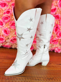 Thumbnail for The Lainey Star Wide Boots - White