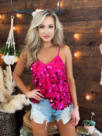 Thumbnail for Disco Cowgirl Adjustable Tank - Pink