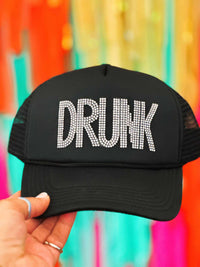 Thumbnail for Rhinestone Drunk Trucker Hat