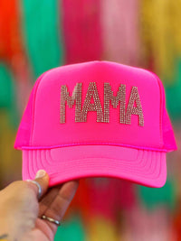 Thumbnail for Rhinestone Mama Trucker Hat