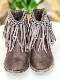 Thumbnail for Full Of Fringe Taupe Bootie