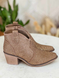 Thumbnail for Cowboy Killer Rhinestone Bootie - Taupe