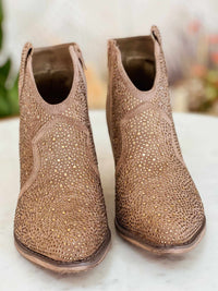 Thumbnail for Cowboy Killer Rhinestone Bootie - Taupe