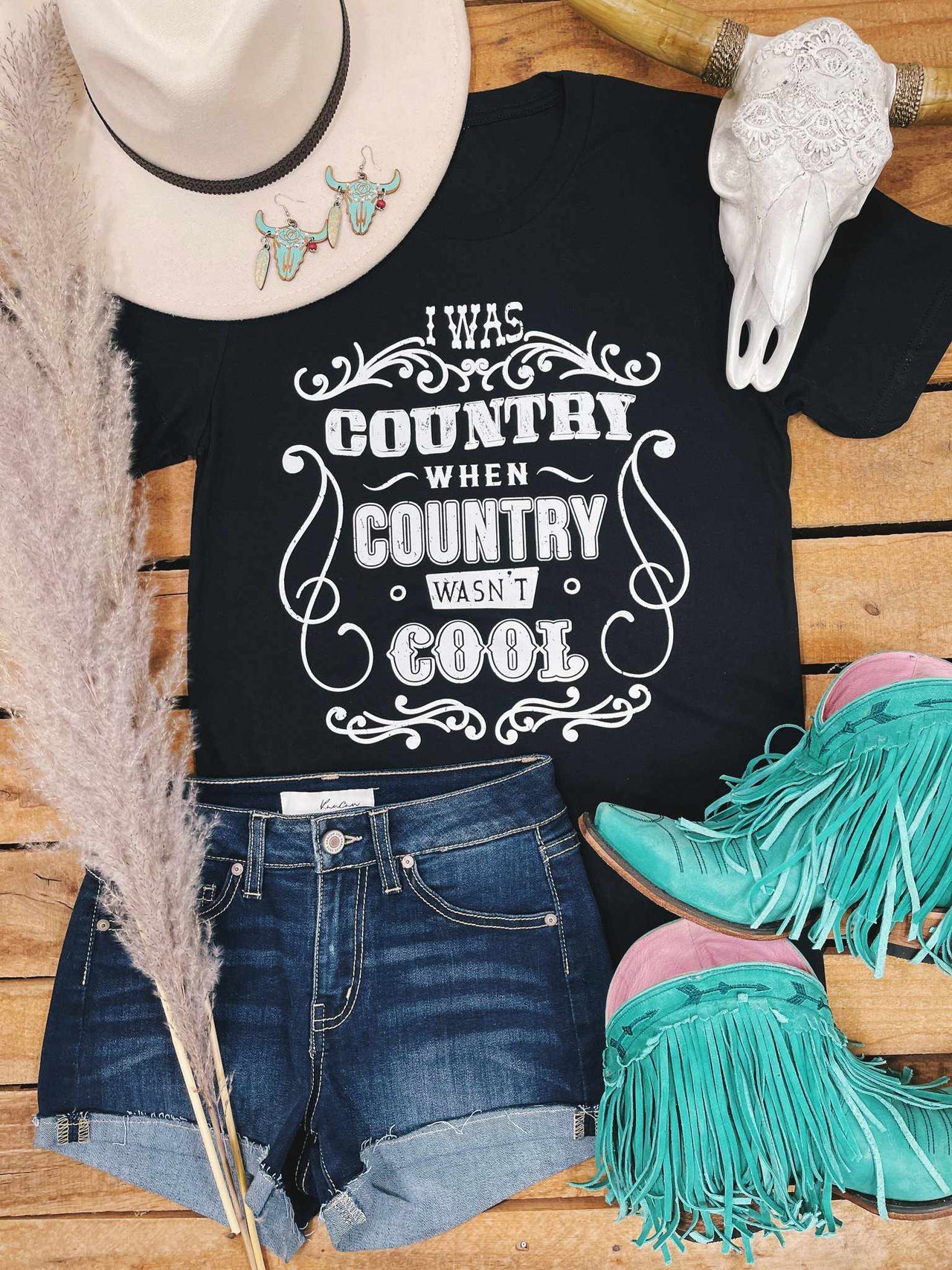 I Was Country Tee-Southern Fried Chics