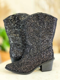Thumbnail for Short black boots with glitter