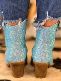 Thumbnail for Glitter Me Dixie Turquoise Bootie