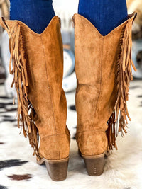 Thumbnail for Dances With Me Brown Fringe Boots