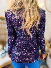 Thumbnail for Party Girl Purple Sequin Jacket