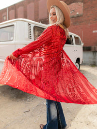 Thumbnail for The Royal Sequin Duster - Red