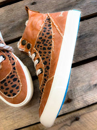Thumbnail for Uplander Caramel Leopard High Top Sneakers