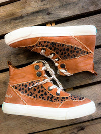 Thumbnail for Uplander Caramel Leopard High Top Sneakers