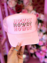 Thumbnail for Pink Howdy Trucker Hat
