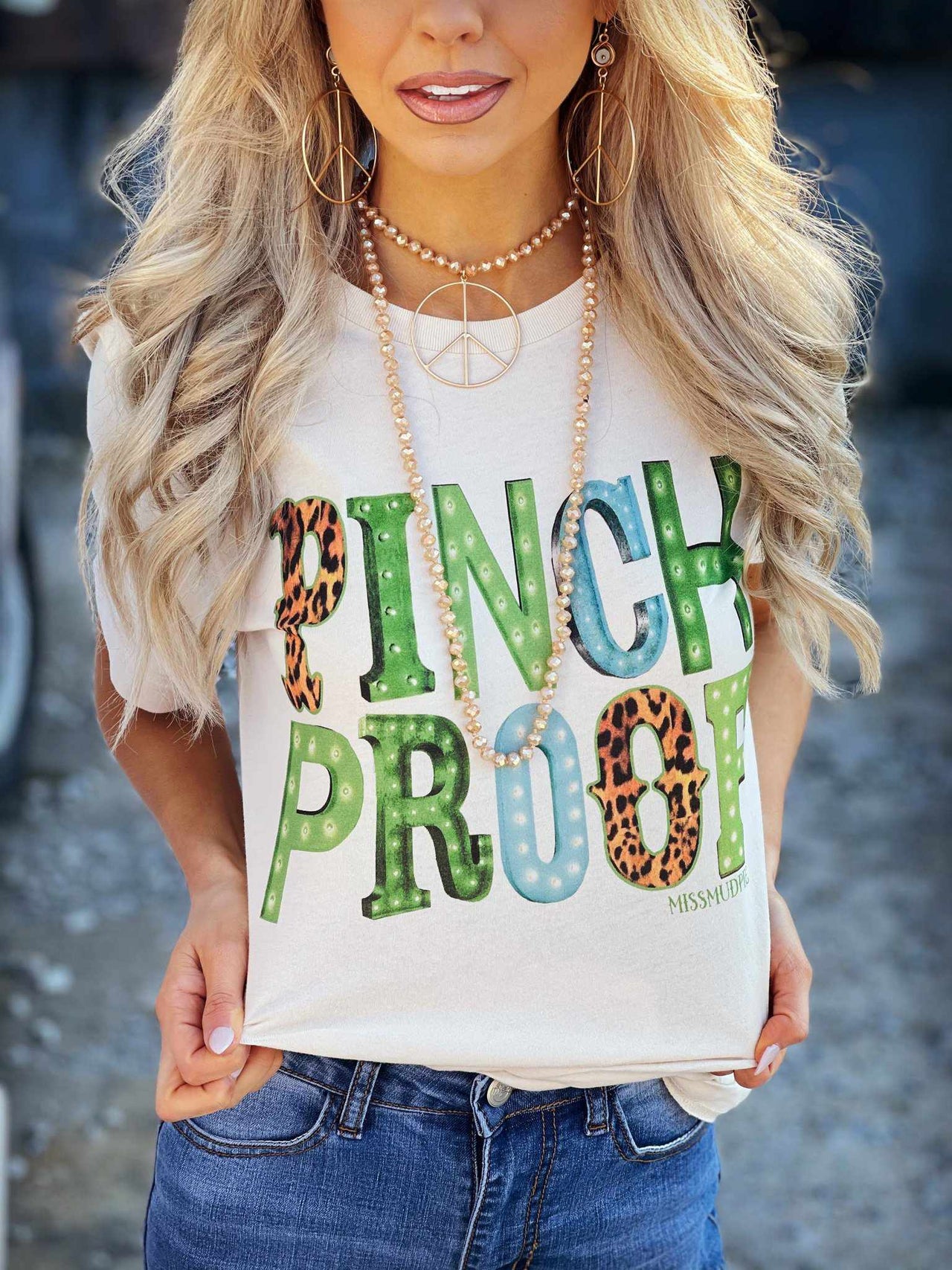 Pinch Proof Marquee Tee - Cream-T Shirts-Southern Fried Chics