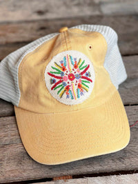 Thumbnail for Circle Floral Yellow Hat