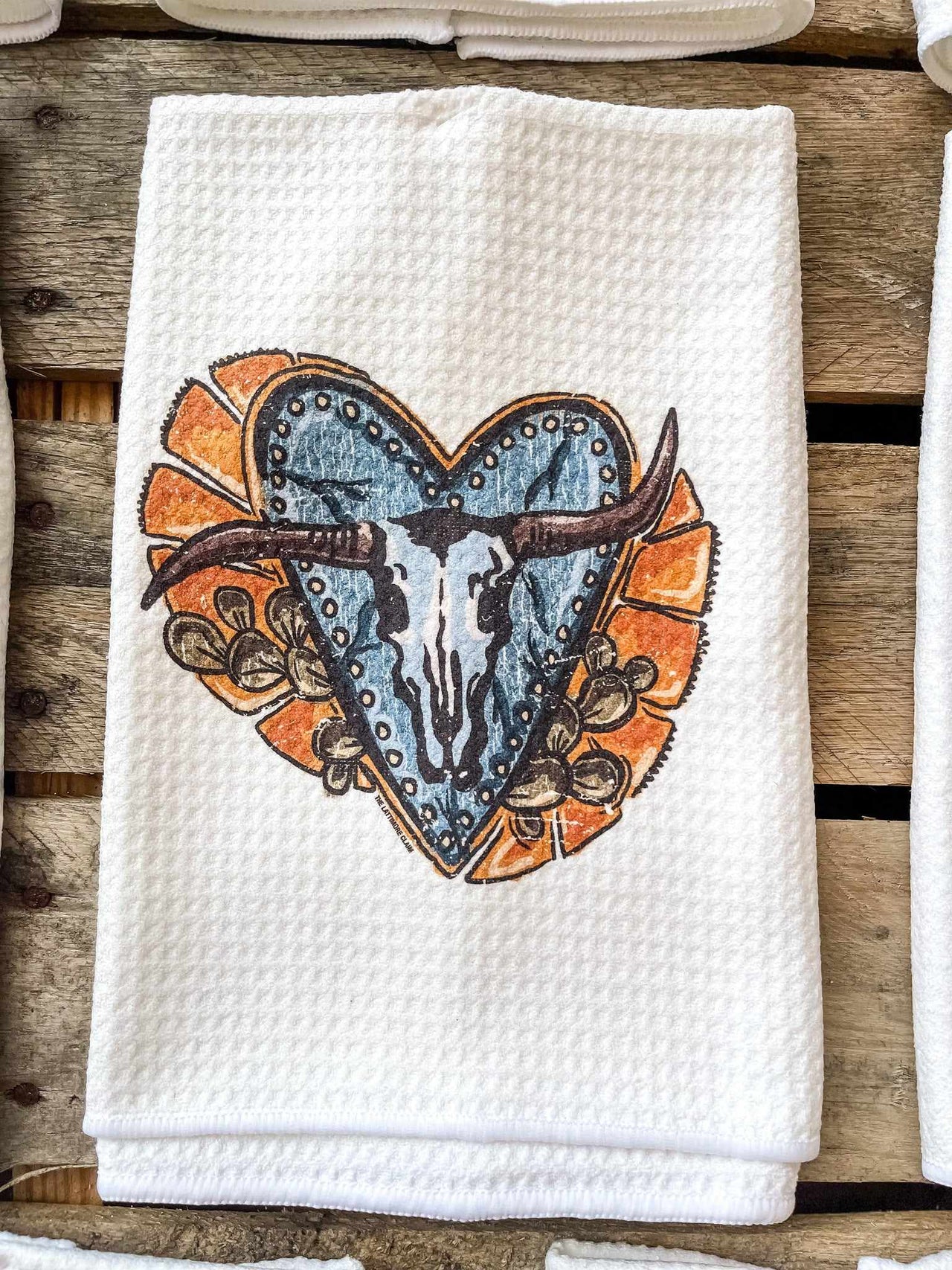 Crooked Horn And Heart Hand Towel