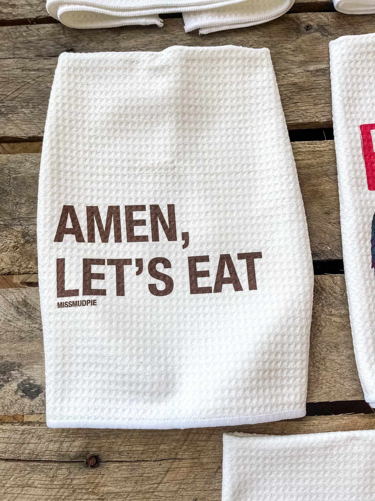 Amen Lets Eat Hand Towel