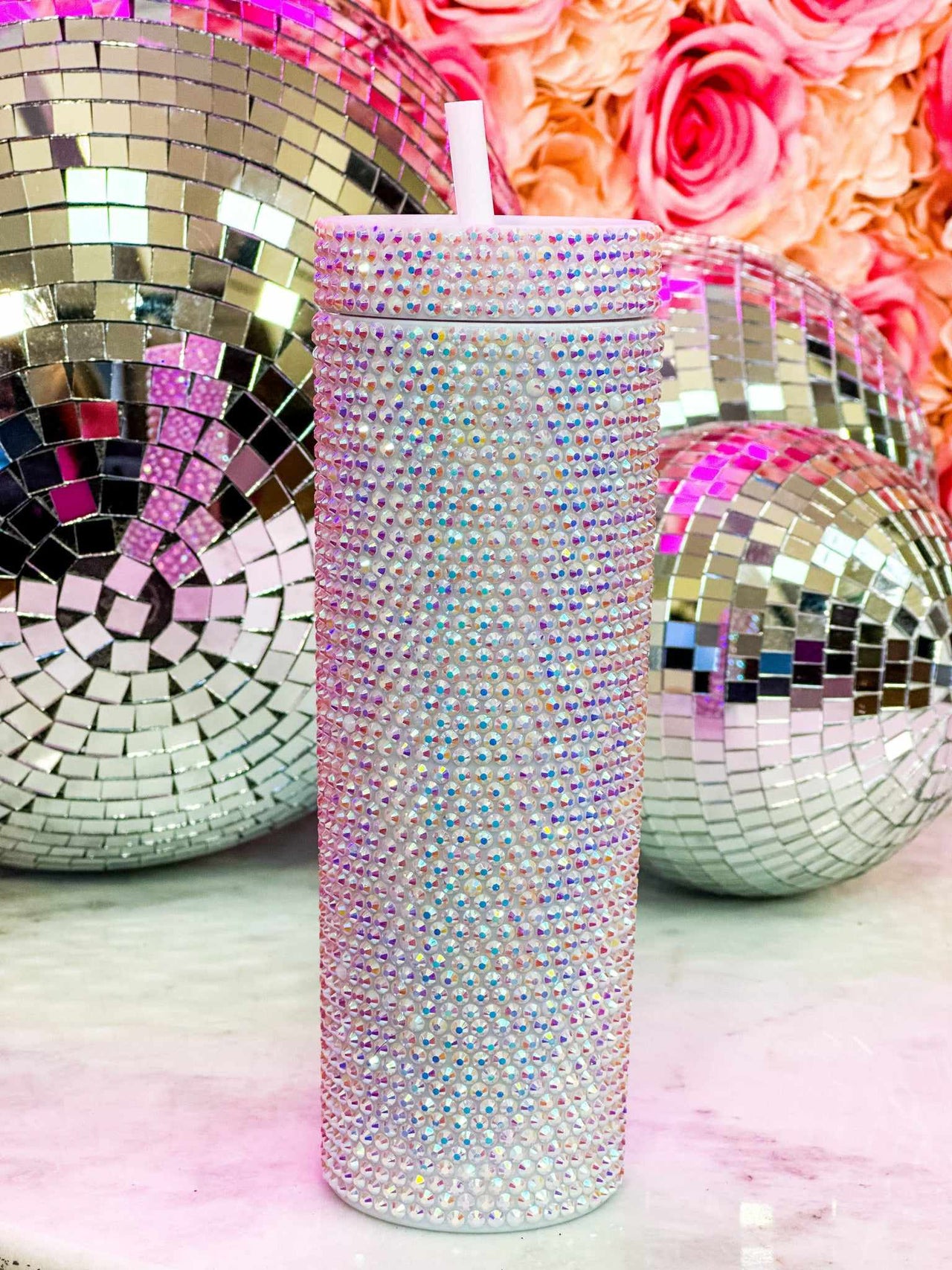 Buy Glitter Bedazzle Cup Silver Iridescent Now