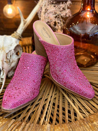 Thumbnail for Priscilla In Pink Rhinestone Mules