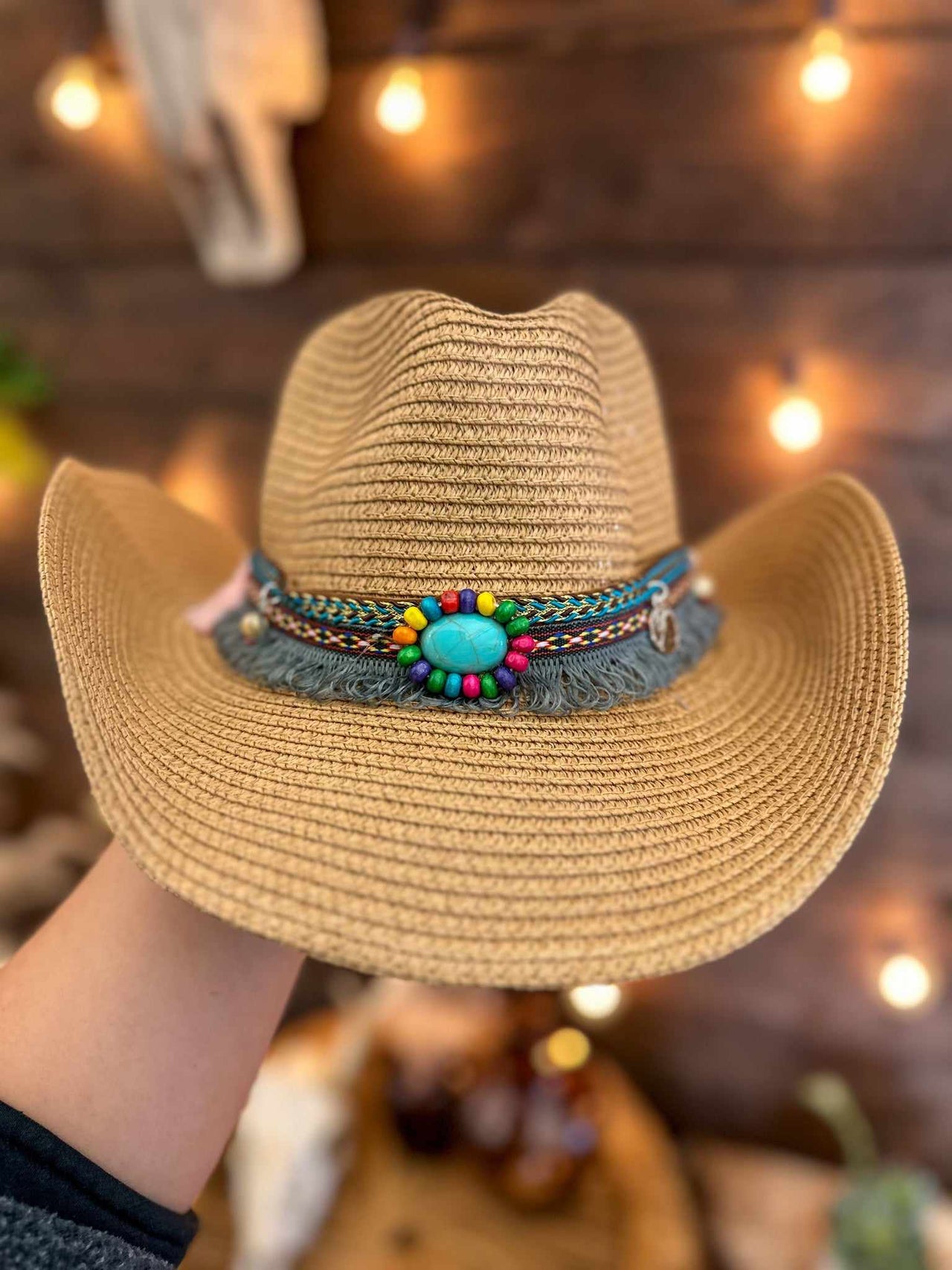 The Kenny Straw Beaded Hat