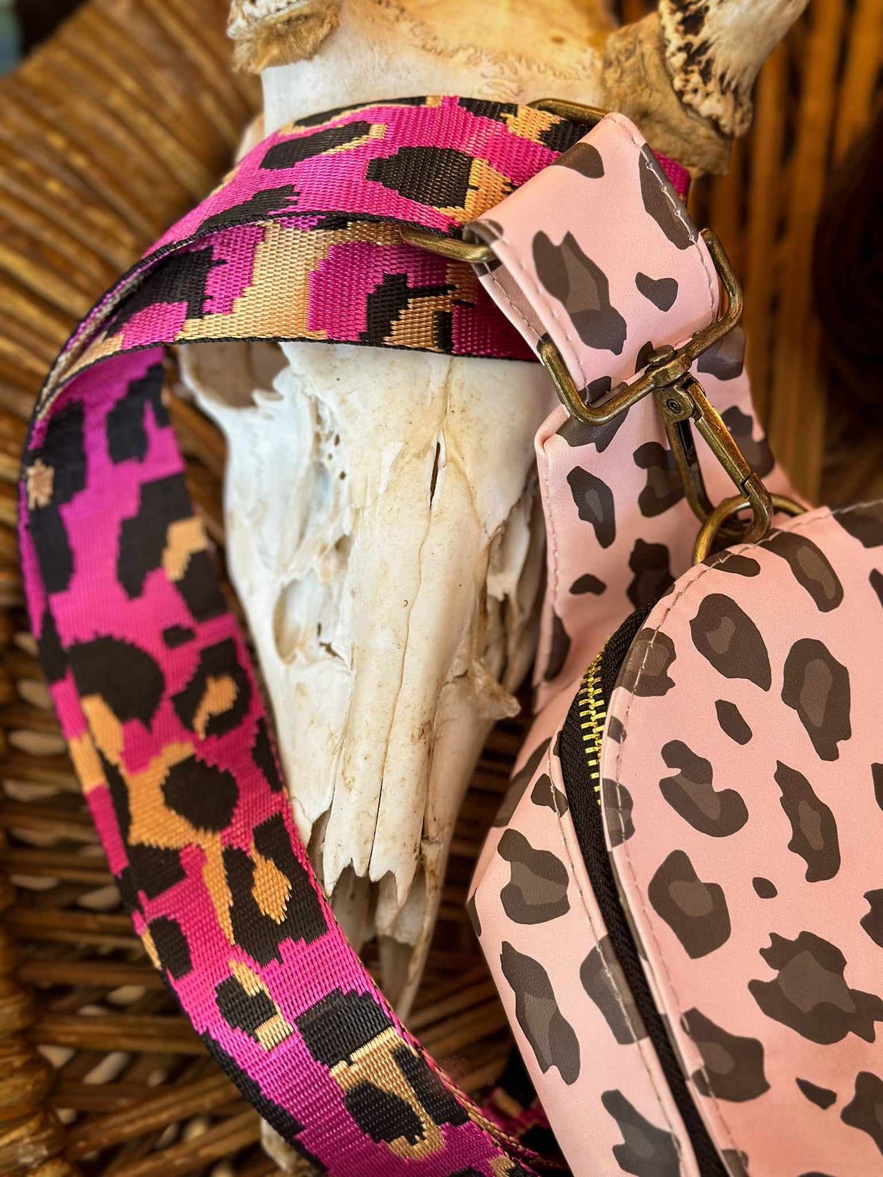 Premium On The Go Pink Leopard Sling Bag