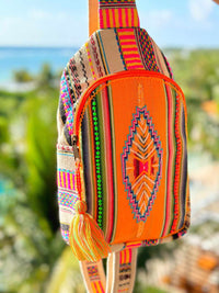 Thumbnail for Aztec print sling bag