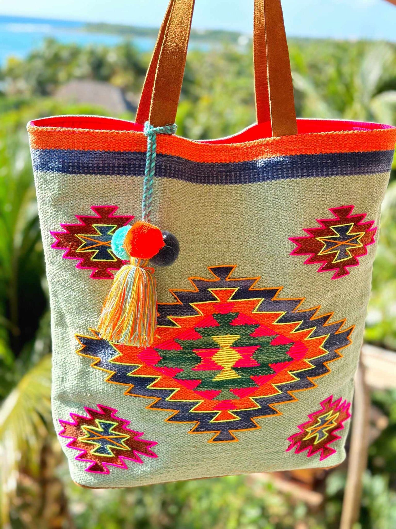 Western style canvas tote bag.