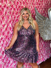 Thumbnail for Pink sequin party dress.