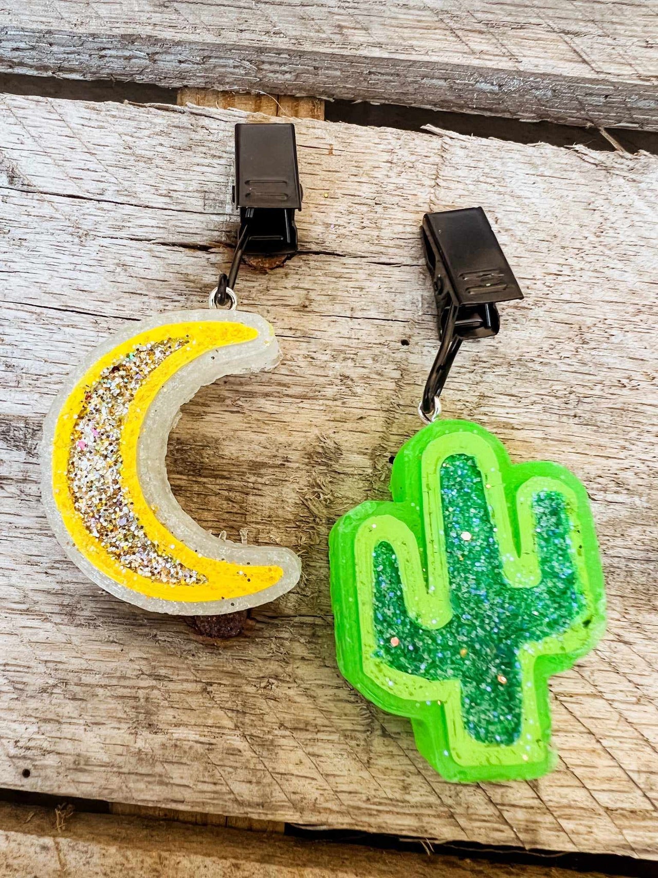 Moon and Cactus Freshie Vent Clips