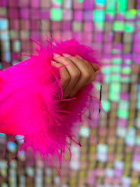 Thumbnail for Sassy Sasha Pink Fur Crop Top