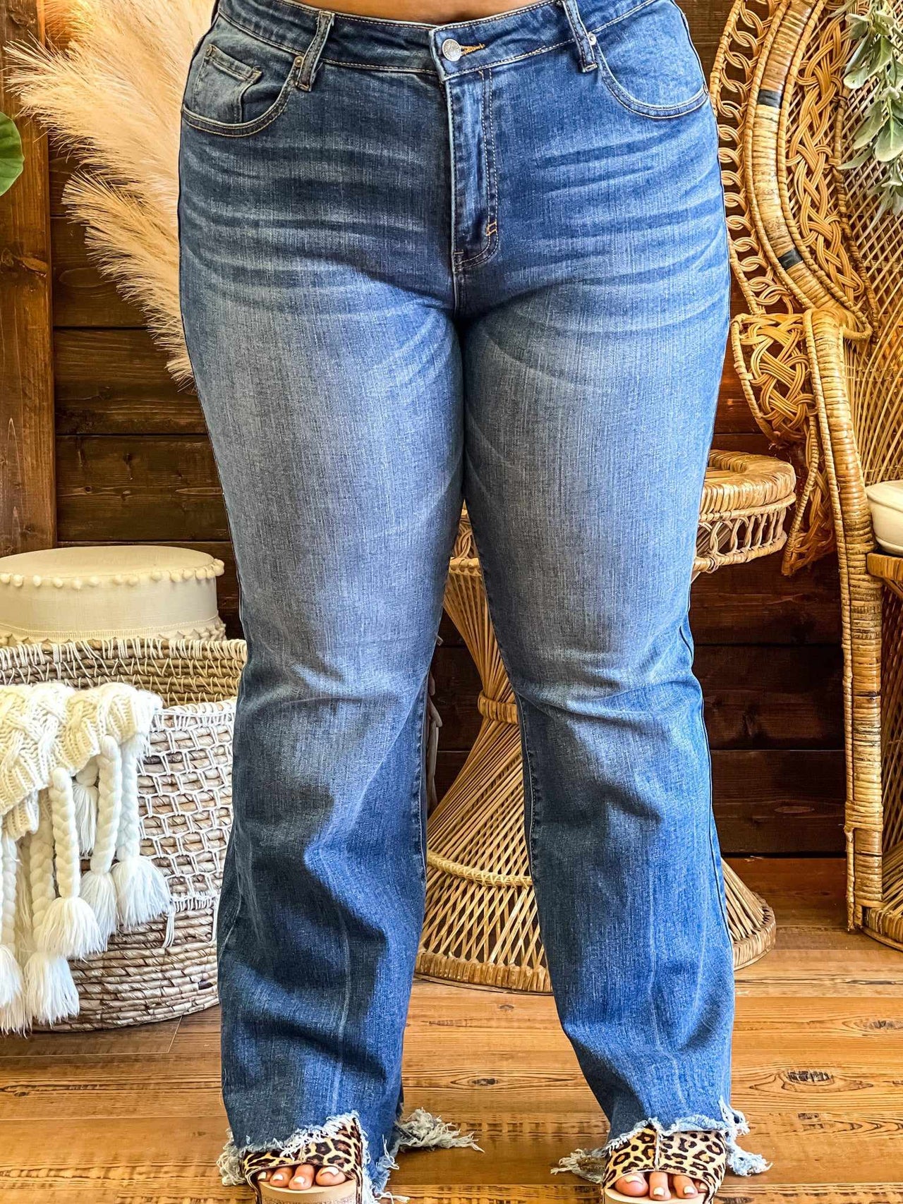 plus size mid rise boot cut jeans