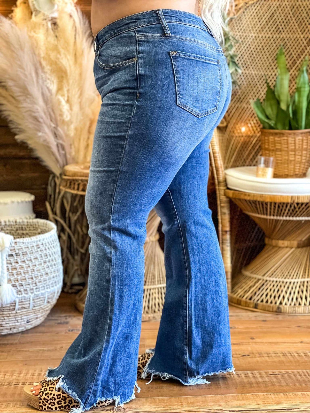 plus size mid rise boot cut jeans