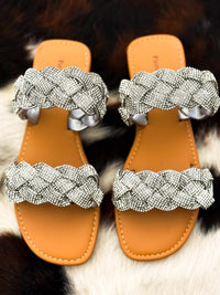 Thumbnail for Sparkle Like Chester Silver Sandals