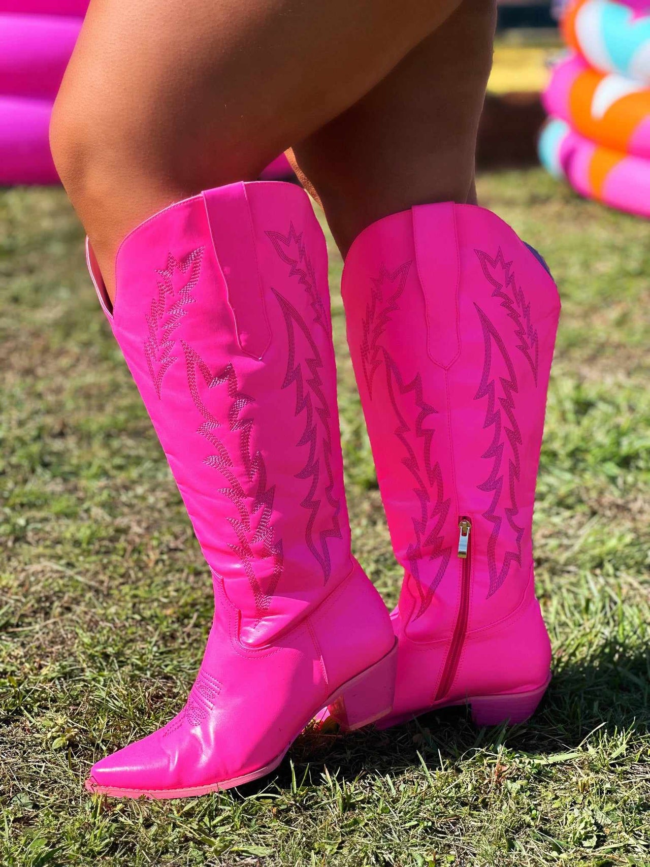 Hot pink western boots