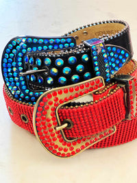 Thumbnail for Rhinestone Cowgirl Belt - Red