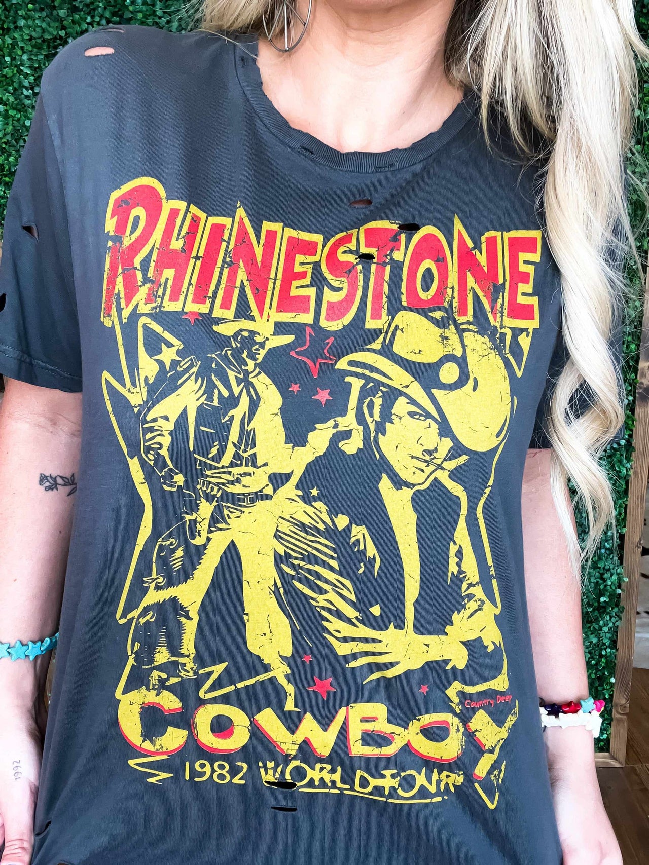 Rhinestone Cowboy 80s Distressed Tee